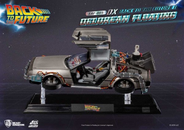 Estatuilla de Regreso al Futuro Ataque de Huevo Flotante Regreso al Futuro II DeLorean Versión Deluxe heo Exclusiva UE 20 cm