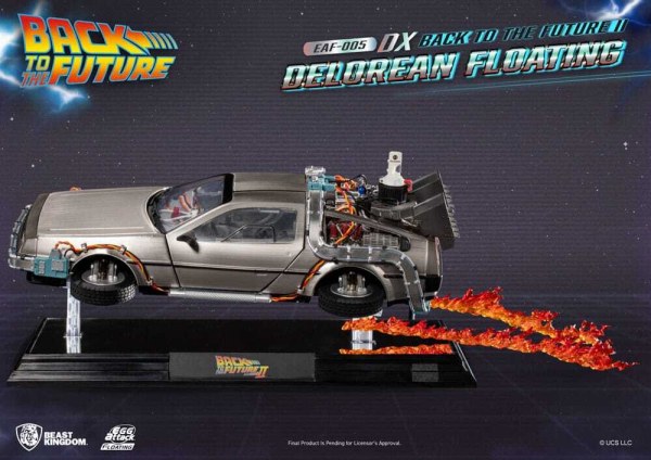 Estatuilla de Regreso al Futuro Ataque de Huevo Flotante Regreso al Futuro II DeLorean Versión Deluxe heo Exclusiva UE 20 cm