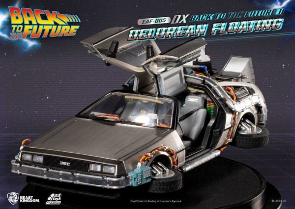 Estatuilla de Regreso al Futuro Ataque de Huevo Flotante Regreso al Futuro II DeLorean Versión Deluxe heo Exclusiva UE 20 cm