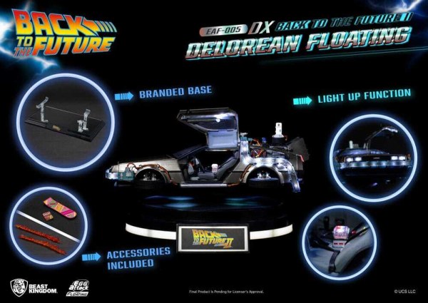 Estatuilla de Regreso al Futuro Ataque de Huevo Flotante Regreso al Futuro II DeLorean Versión Deluxe heo Exclusiva UE 20 cm