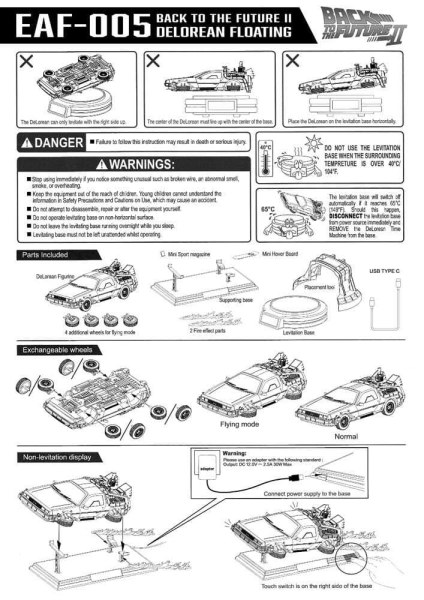Estatuilla de Regreso al Futuro Ataque de Huevo Flotante Regreso al Futuro II DeLorean Versión Deluxe heo Exclusiva UE 20 cm