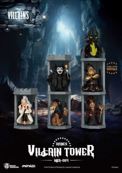 Surtido de figuras de villanos de Disney Mini Egg Attack Villain Tower Blind Box Series 12 cm