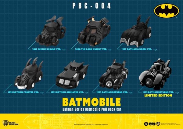 Paquete de 6 coches de fricción de la serie Batman Pull Back Car, caja sorpresa