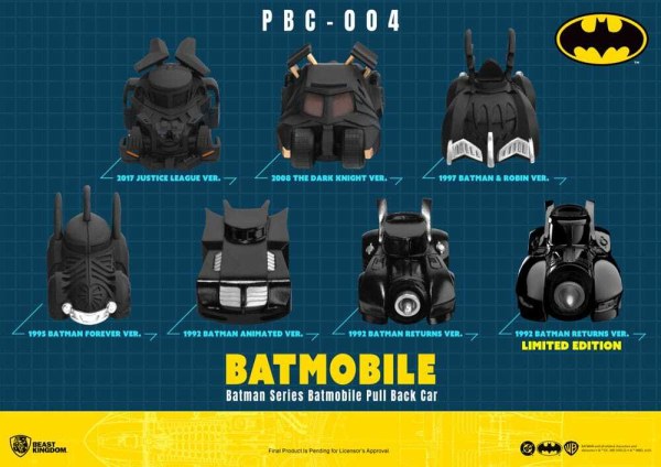Paquete de 6 coches de fricción de la serie Batman Pull Back Car, caja sorpresa