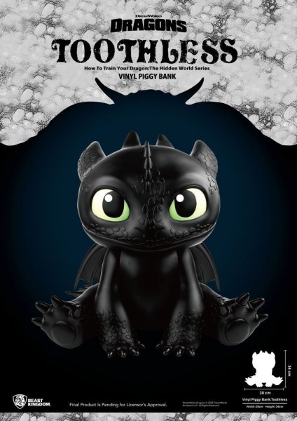 Hucha Dragones Cerdito Vinilo Desdentao 30 cm