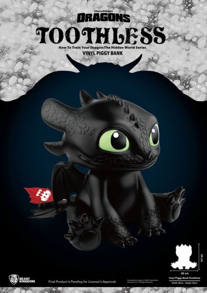 Hucha Dragones Cerdito Vinilo Desdentao 30 cm