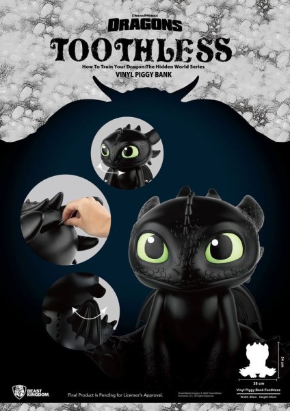 Hucha Dragones Cerdito Vinilo Desdentao 30 cm