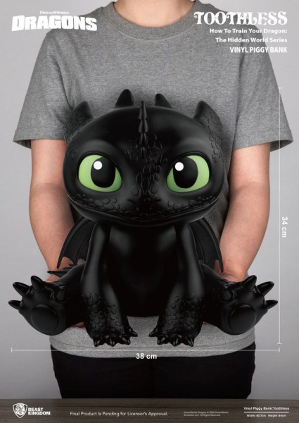 Hucha Dragones Cerdito Vinilo Desdentao 30 cm