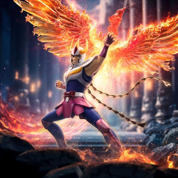 Estatua de los Caballeros del Zodiaco 1 Escala de Arte Deluxe Phoenix Ikki 41 cm