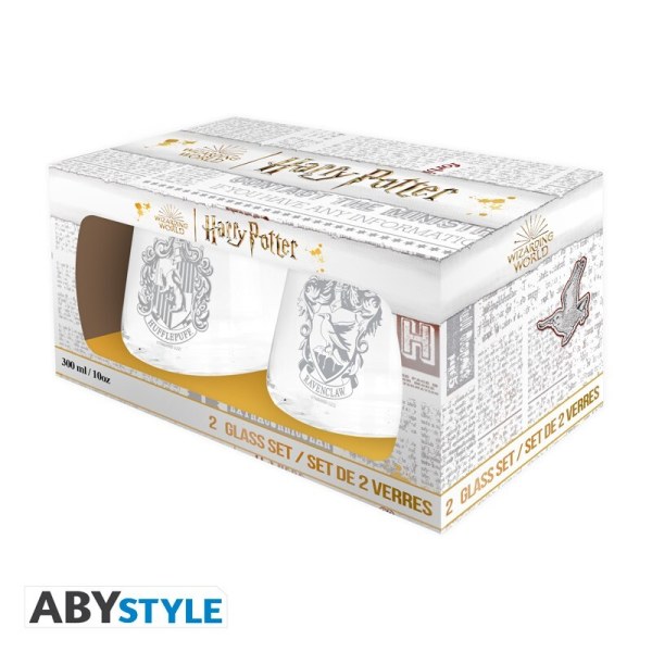 Juego de 2 vasos de Ravenclaw y Hufflepuff - Harry Potter