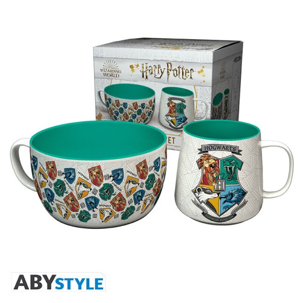 Set de desayuno Taza + Bol Casas de Hogwarts - Harry Potter