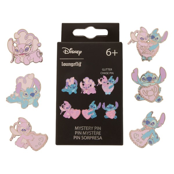 PIN CAJA MISTERIO STITCH Y ANGEL CORAZONES - DISNEY LOUNGEFLY