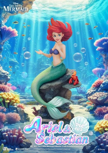 Figura Master Craft Ariel y Sebastián La Sirenita 42 cm - DISNEY MASTERCRAFT