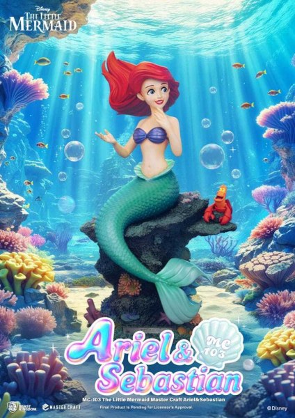 Figura Master Craft Ariel y Sebastián La Sirenita 42 cm - DISNEY MASTERCRAFT