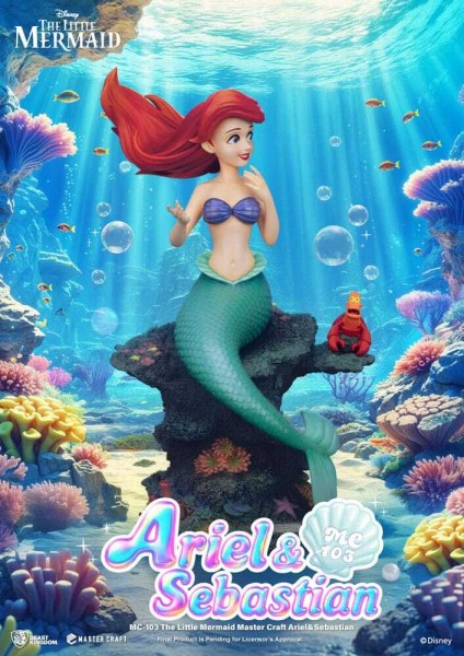 Figura Master Craft Ariel y Sebastián La Sirenita 42 cm - DISNEY MASTERCRAFT