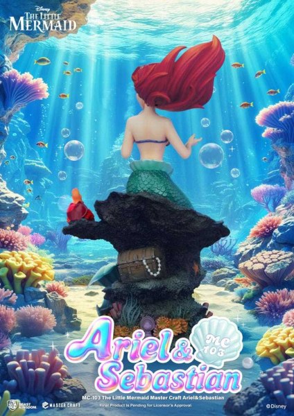 Figura Master Craft Ariel y Sebastián La Sirenita 42 cm - DISNEY MASTERCRAFT
