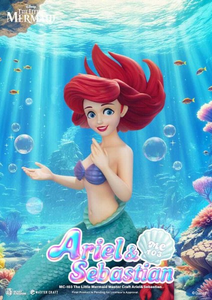 Figura Master Craft Ariel y Sebastián La Sirenita 42 cm - DISNEY MASTERCRAFT