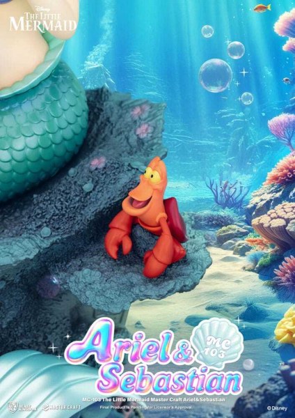 Figura Master Craft Ariel y Sebastián La Sirenita 42 cm - DISNEY MASTERCRAFT