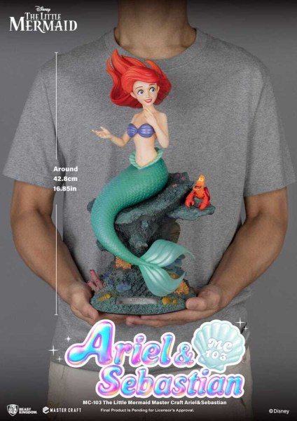 Figura Master Craft Ariel y Sebastián La Sirenita 42 cm - DISNEY MASTERCRAFT