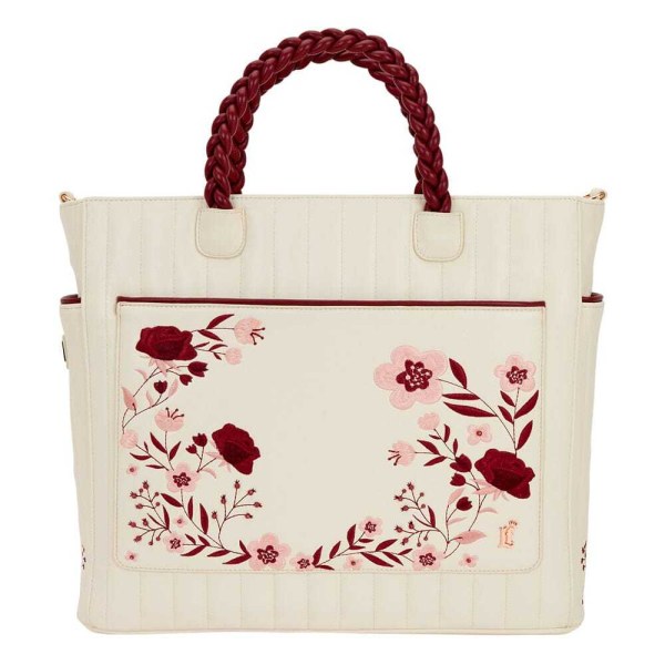 bolsos de hombro Loungefly con estampado floral en crema y rojo