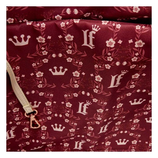bolsos de hombro Loungefly con estampado floral en crema y rojo
