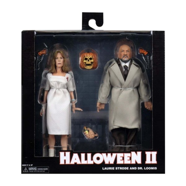 HALLOWEEN 2 (1981) FIGURA DE ACCIÓN DE 8” CON ROPA - DR. LOOMIS Y LAURIE STRODE
