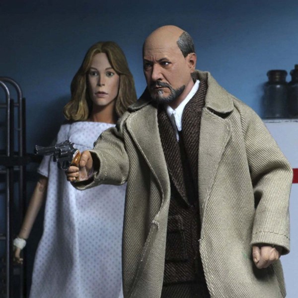 HALLOWEEN 2 (1981) FIGURA DE ACCIÓN DE 8” CON ROPA - DR. LOOMIS Y LAURIE STRODE