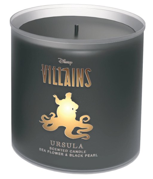 Vela de cristal Úrsula de Disney con flor de mar y perla negra