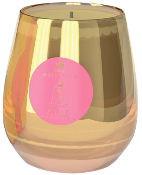 Vela de cristal de Disney Bella con pétalos de rosa e iris blanco