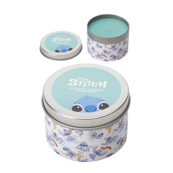 Vela de metal Stitch con flor de coral y piña - Disney Lilo & Stitch