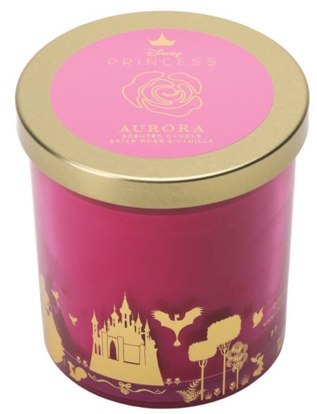 Vela de cristal con tapa - Disney La Bella Durmiente, Rosa Silvestre y Vainilla