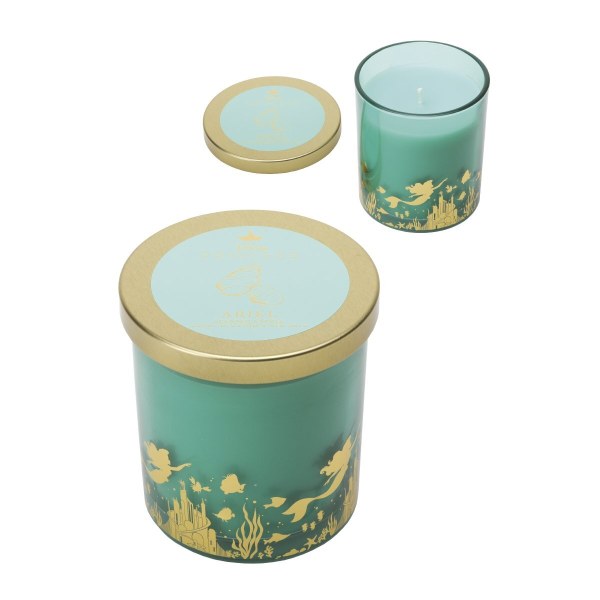 Vela de cristal con tapa de Ariel de Disney , flor de coral y sal marina