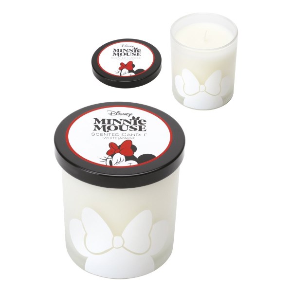 Vela de cristal Disney con tapa, Minnie Mouse, Jasmin blanco