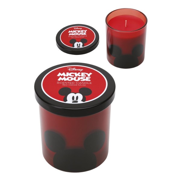 Vela de cristal Disney con tapa, Mickey Mouse, almizcle de cedro rojo