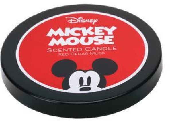 Vela de cristal Disney con tapa, Mickey Mouse, almizcle de cedro rojo