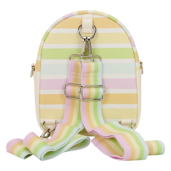 MINI MOCHILA CONVERTIBLE BOLSO BANDOLERA RAYAS ARCOÍRIS MICKEY Y AMIGOS - DISNEY LOUNGEFLY