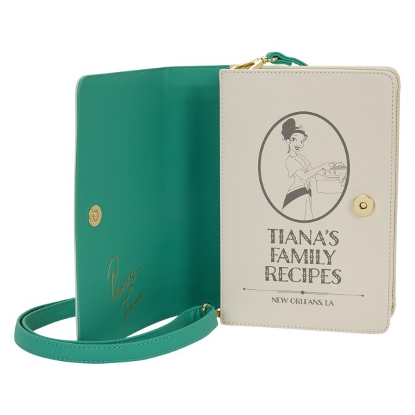 BOLSO BANDOLERA LIBRO DE RECETAS TIANA - DISNEY LOUNGEFLY LA PRINCESA Y EL SAPO