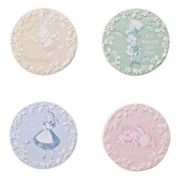 Juego de 4 posavasos de Alicia en el país de las maravillas de Disney