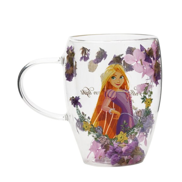 Taza de cristal decorativa con diseño floral de Enredados de Disney