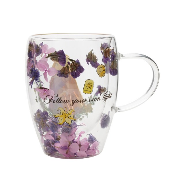 Taza de cristal decorativa con diseño floral de Enredados de Disney
