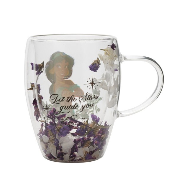 Taza de cristal floral Jasmine - Disney Pastel Princess
