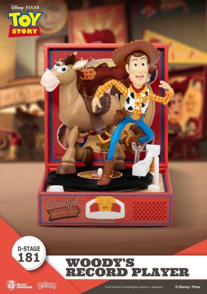 Figura de PVC del tocadiscos de Woody de Toy Story, serie Tocadiscos, 13 cm
