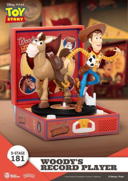 Figura de PVC del tocadiscos de Woody de Toy Story, serie Tocadiscos, 13 cm