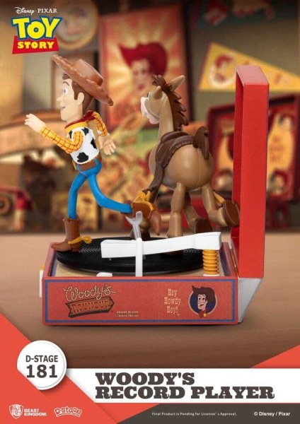 Figura de PVC del tocadiscos de Woody de Toy Story, serie Tocadiscos, 13 cm