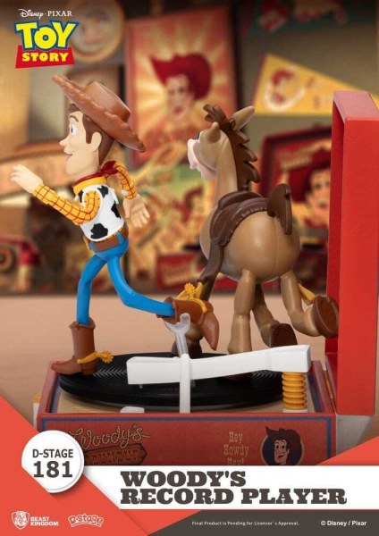 Figura de PVC del tocadiscos de Woody de Toy Story, serie Tocadiscos, 13 cm