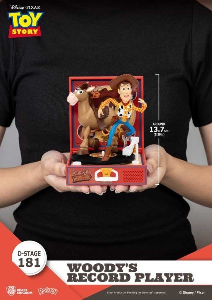 Figura de PVC del tocadiscos de Woody de Toy Story, serie Tocadiscos, 13 cm