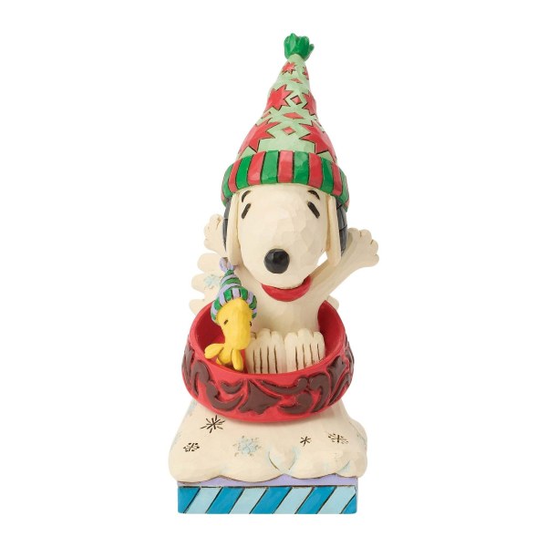 SNOOPY Y WOODSTOCK TRINEO CON RECIPIENTE PARA PERROS - PEANUTS