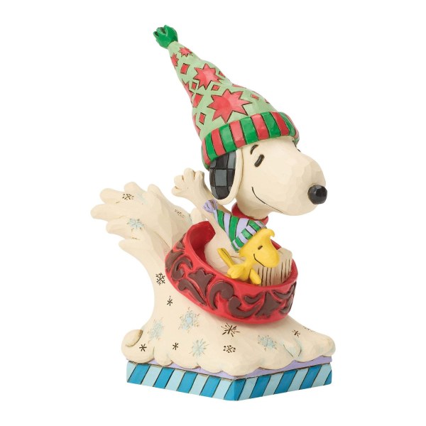 SNOOPY Y WOODSTOCK TRINEO CON RECIPIENTE PARA PERROS - PEANUTS