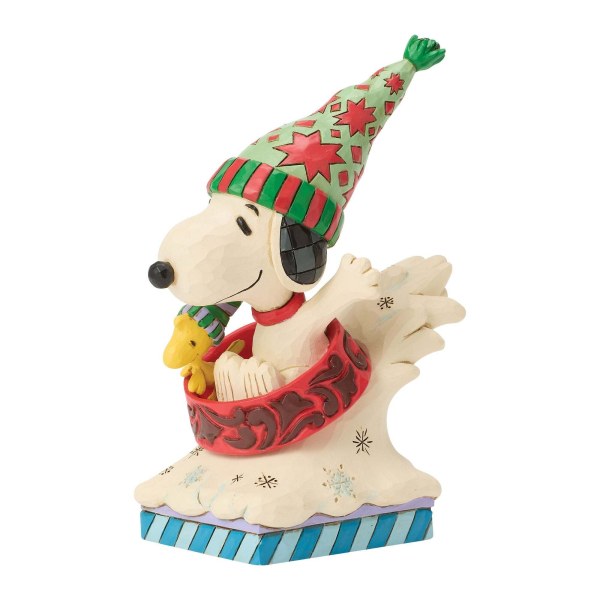 SNOOPY Y WOODSTOCK TRINEO CON RECIPIENTE PARA PERROS - PEANUTS