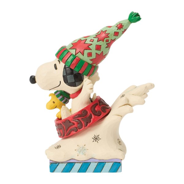 SNOOPY Y WOODSTOCK TRINEO CON RECIPIENTE PARA PERROS - PEANUTS